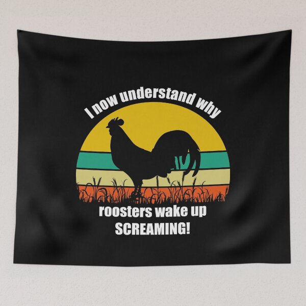 Item preview, "I Now Understand Why Roosters Wake Up Screaming" Retro Sunset Rooster Design designed and sold by WhatThePop.