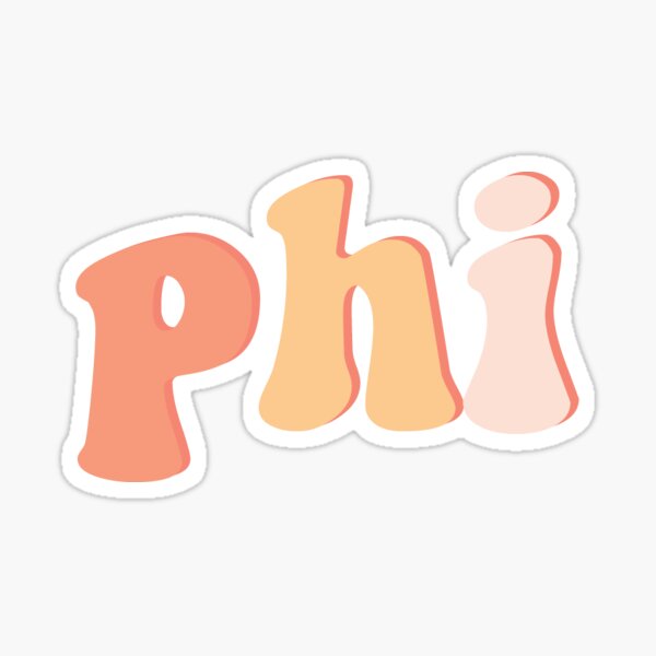 Retro Peach Pink Phi Greek Letter Sticker Sticker