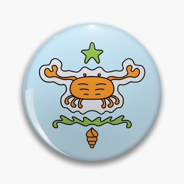 Item preview, Cute Cartoon crab with star and conch, sea creature - Orange and Green designed and sold by Twist Design.