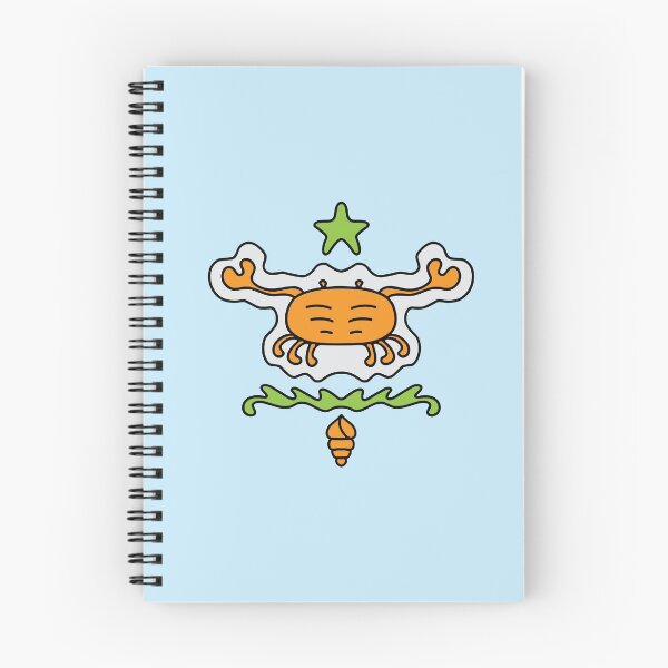 Item preview, Cute Cartoon crab with star and conch, sea creature - Orange and Green designed and sold by Twist Design.