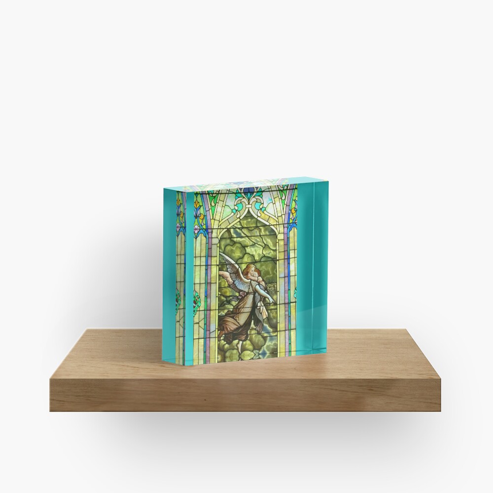 New Harmony-Stained Glass-Madonna & Child-Angel & Baby-St. Stephen's Church Acrylic Block