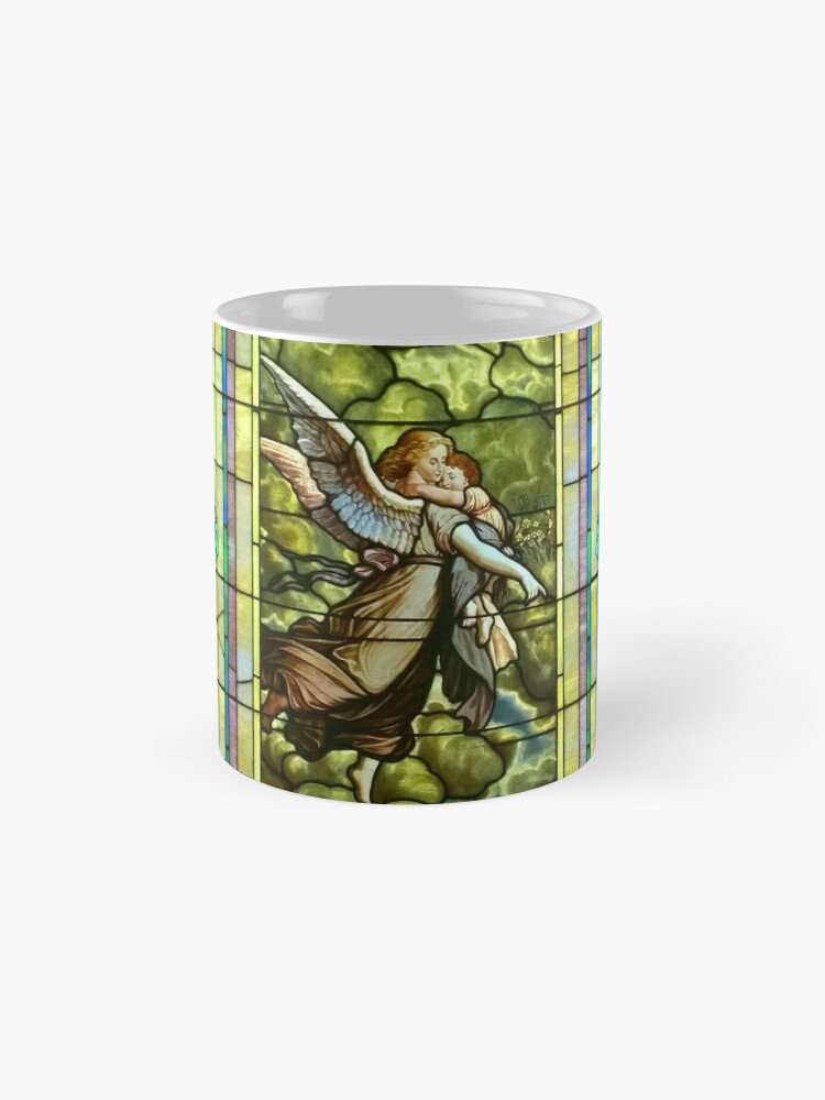 Alternate view of New Harmony-Stained Glass-Madonna & Child-Angel & Baby-St. Stephen's Church Coffee Mug