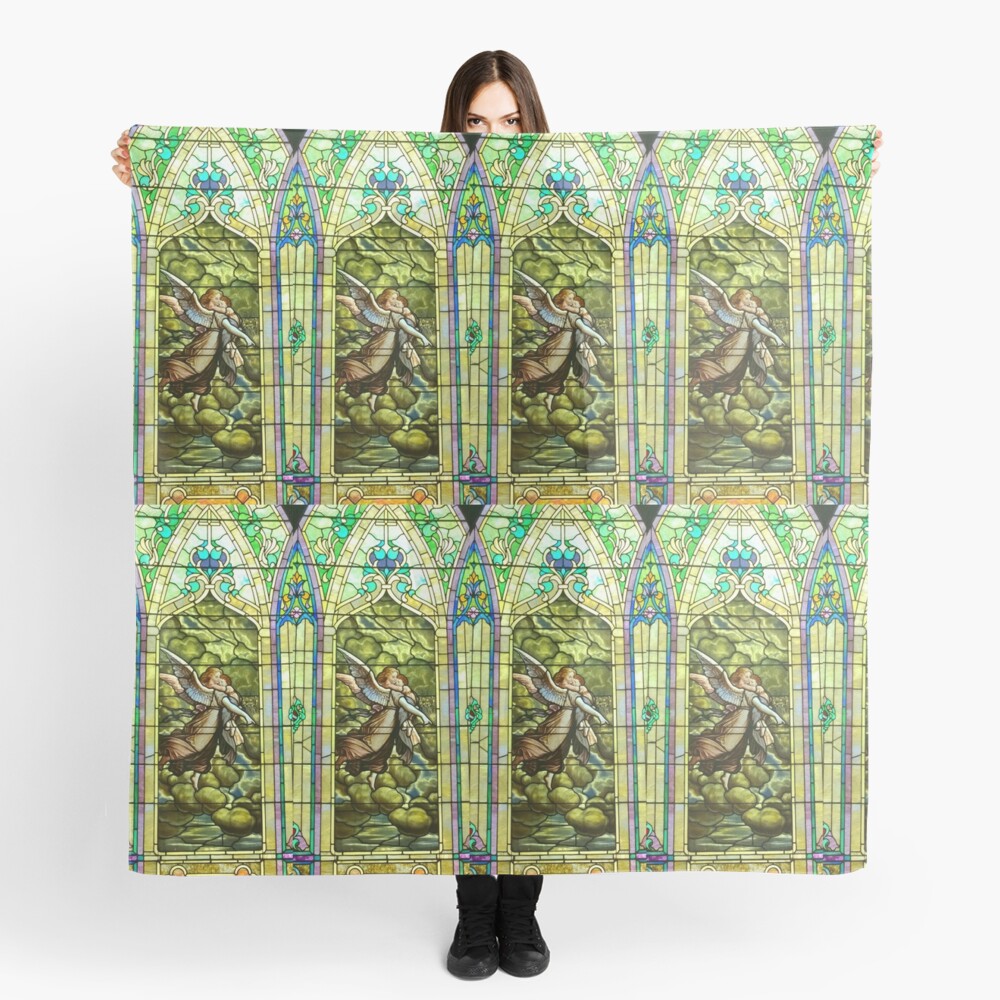 New Harmony-Stained Glass-Madonna & Child-Angel & Baby-St. Stephen's Church Scarf