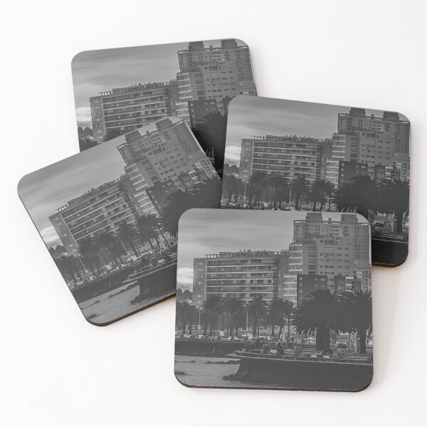 Item preview, Sunset Coastal Urban Scene, Montevideo, Uruguay designed and sold by DFLC Prints.
