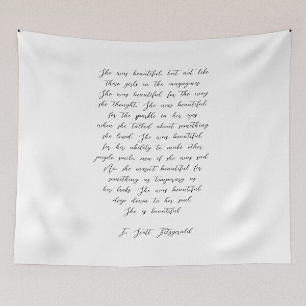 Item preview, She Was Beautiful - F Scott Fitzgerald designed and sold by DearFawnStudio.