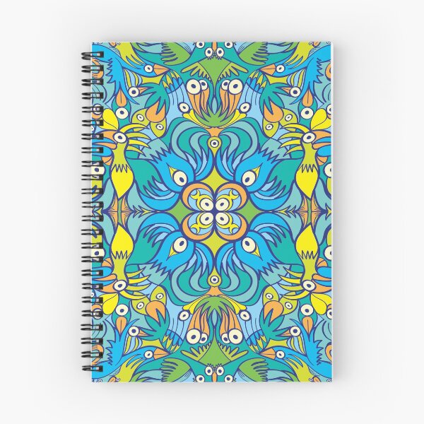 Item preview, Exotic bird-like creatures creating a decorative pattern design designed and sold by Zoo-co.