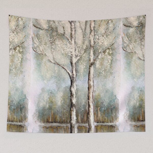 Item preview, Twin Birches by the lake original watercolor painting  designed and sold by GittaG74.