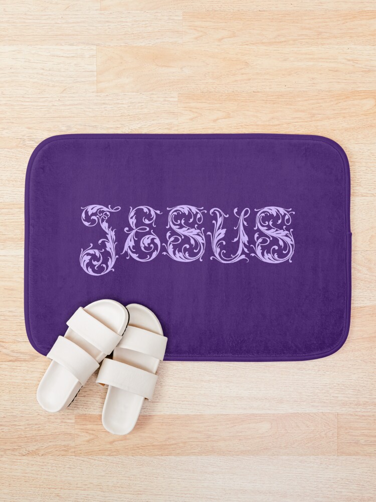 Thumbnail 1 of 6, Bath Mat, Jesus in lavender designed and sold by EverLife.