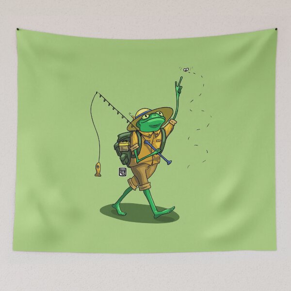 Item preview, Frog Fisherman designed and sold by warmyourtoes.