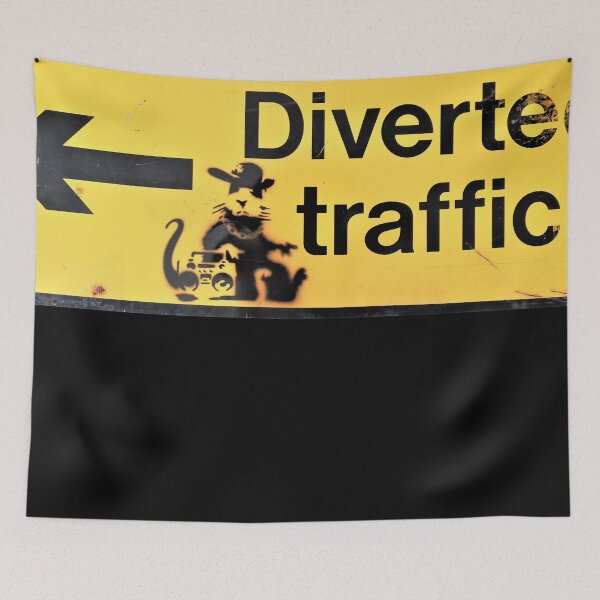 Item preview, Banksy rat diverted traffic sign yellow designed and sold by WE-ARE-BANKSY.