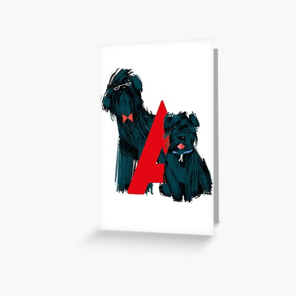 Schnauzer Giant Granpa and Puppy Greeting Card