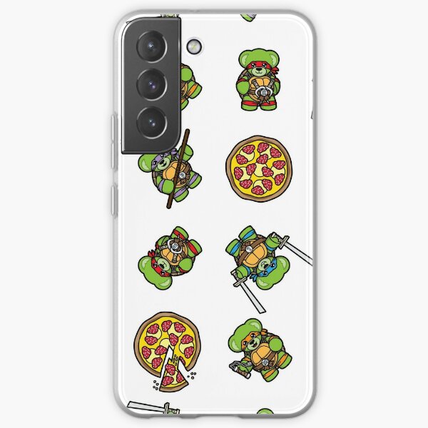 Pizza Loving Fighting Teddies - White Pattern Samsung Galaxy Soft Case