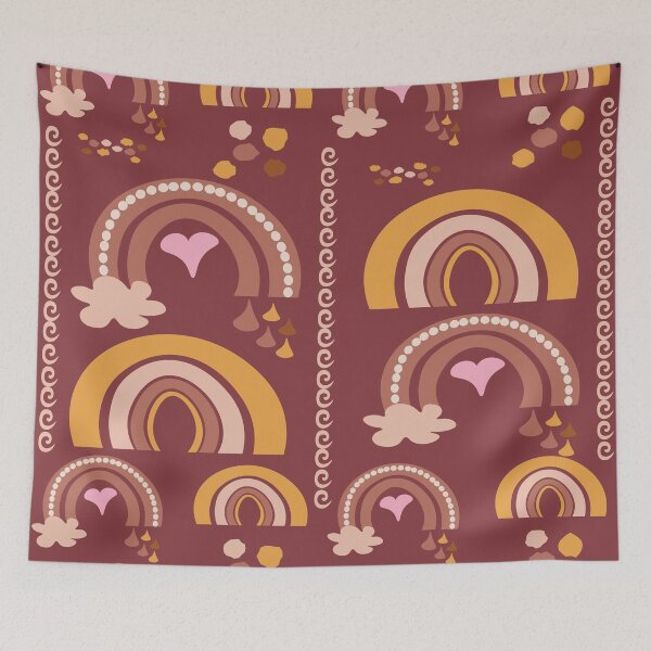 Item preview, Boho Rainbows Rustic Pattern designed and sold by MclaughlinGifts.