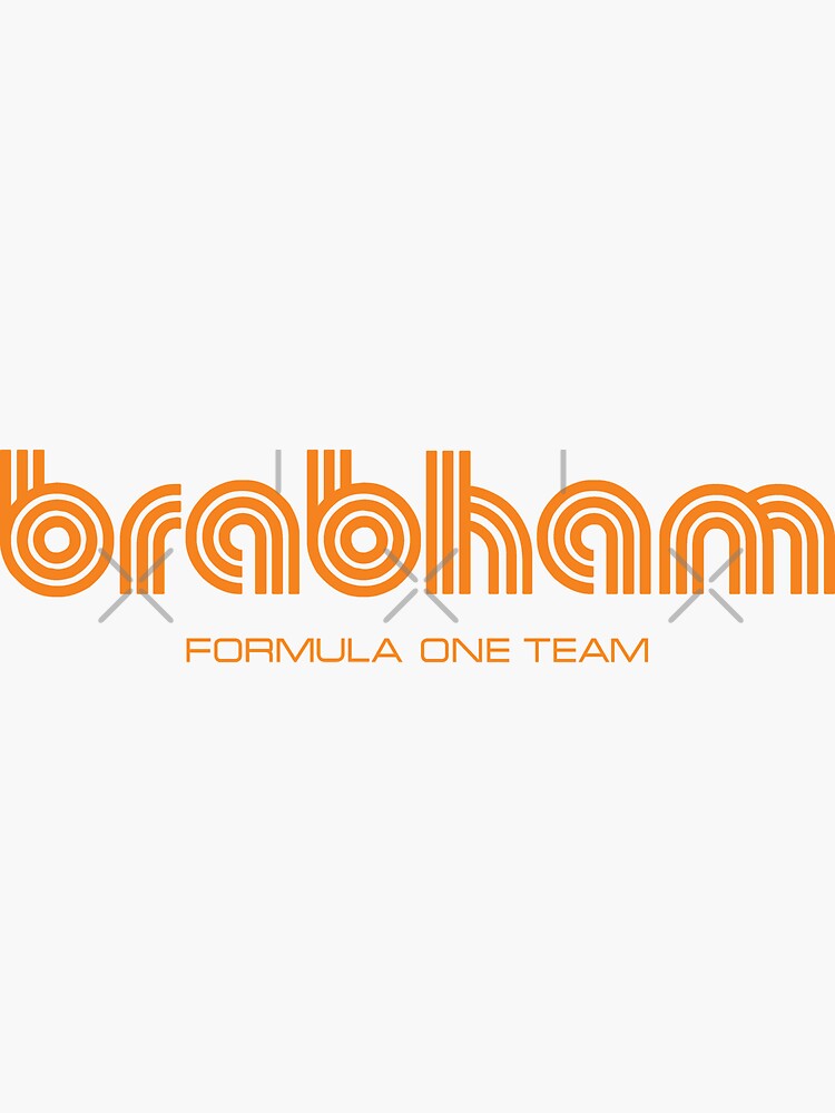 Brabham Formula One 1972 team logo - hexagon orange print Sticker for Sale  by retropetrol