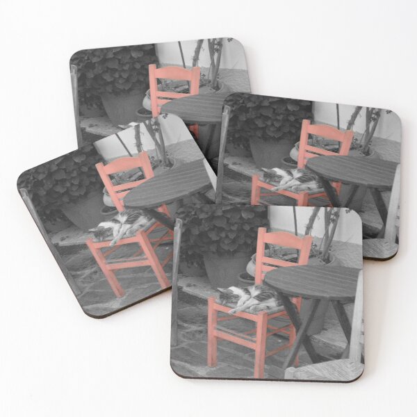 Item preview, Cat Napping on Chair Ikaria Island Greece designed and sold by SoccaTamam.