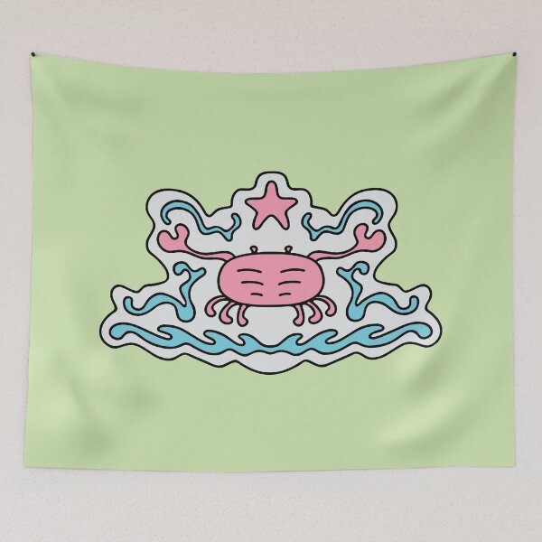 Item preview, Cute Cartoon Crab with star, sea creature - Pink and Blue designed and sold by Twist Design.