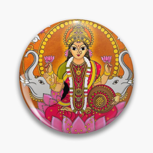 Item preview, Goddess Lakshmi .Painted in traditional Indian folk art style of Madhubani painting  designed and sold by Prita-D.