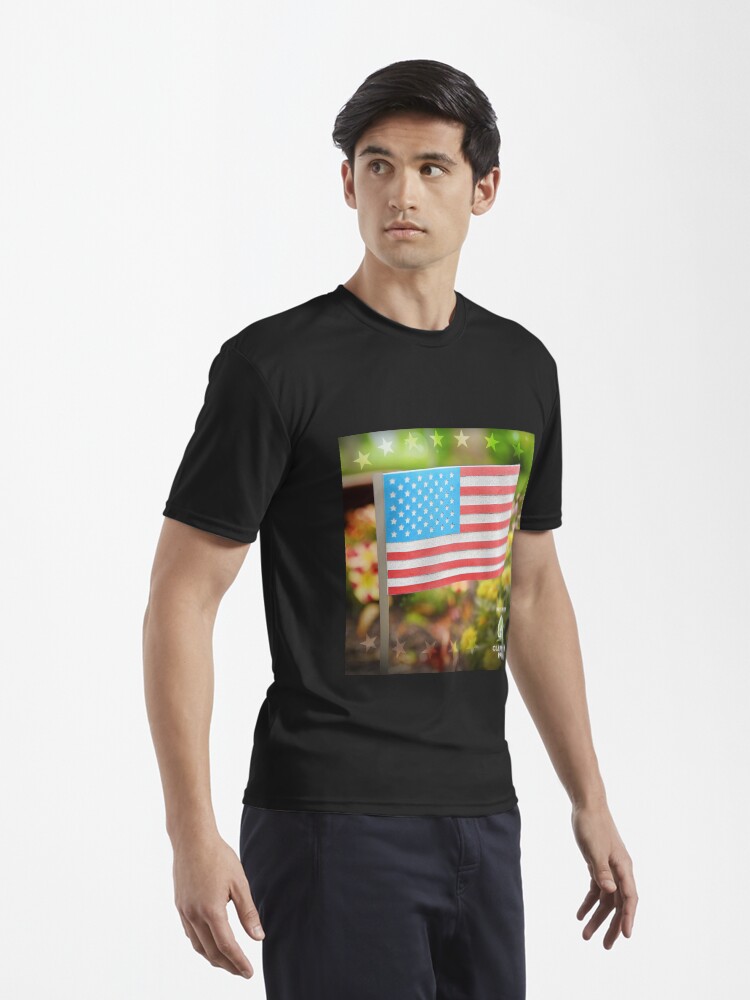 Alternate view of American Flag Active T-Shirt