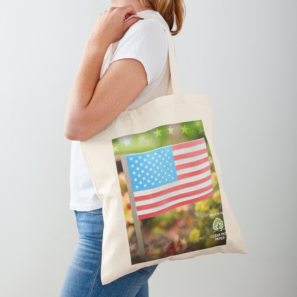 Clear American Flag Tote Bag