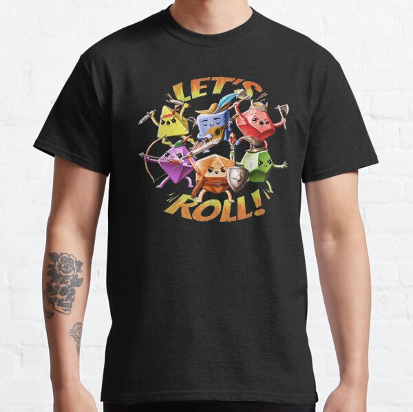 Lets Roll RPG Dice Black Classic T-Shirt