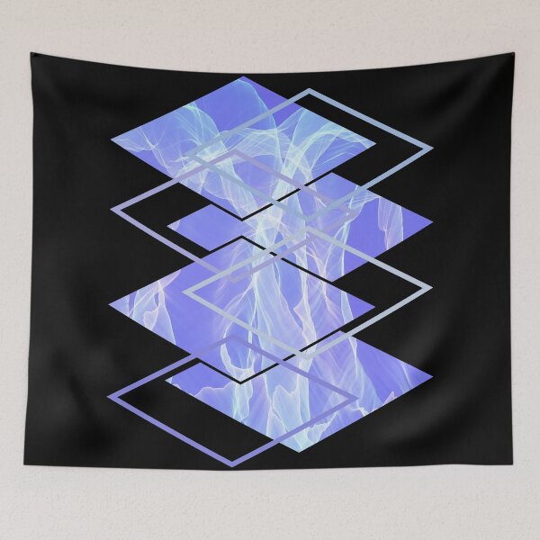 Item preview, White Sky Blue Pinkish Smoke Rhombuses designed and sold by Shapes-Mania.