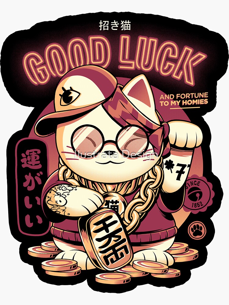 "Lucky Cat" Sticker for Sale by ilustrata | Redbubble