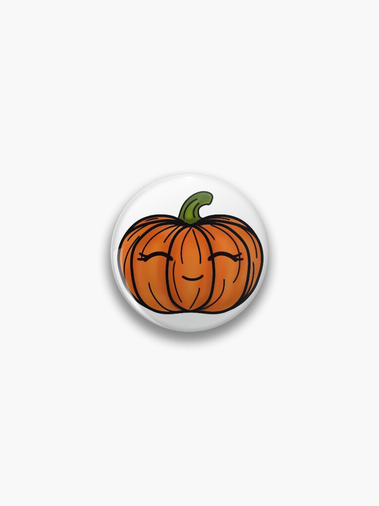 Copy of Cute Halloween Pumpkin Drawing 4- White Background Pin for Sale by  Arthemeral