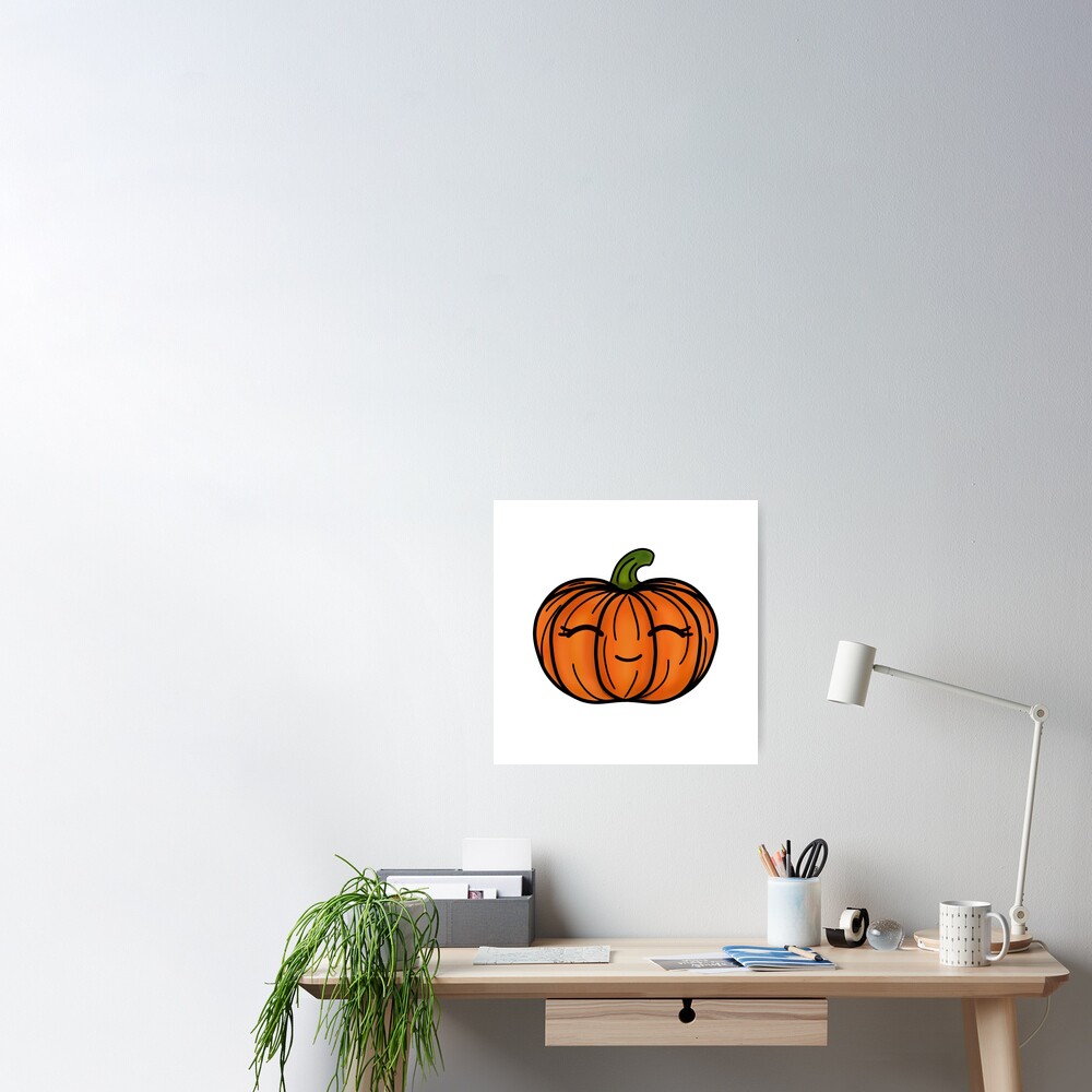 Copy of Cute Halloween Pumpkin Drawing 4- White Background Art