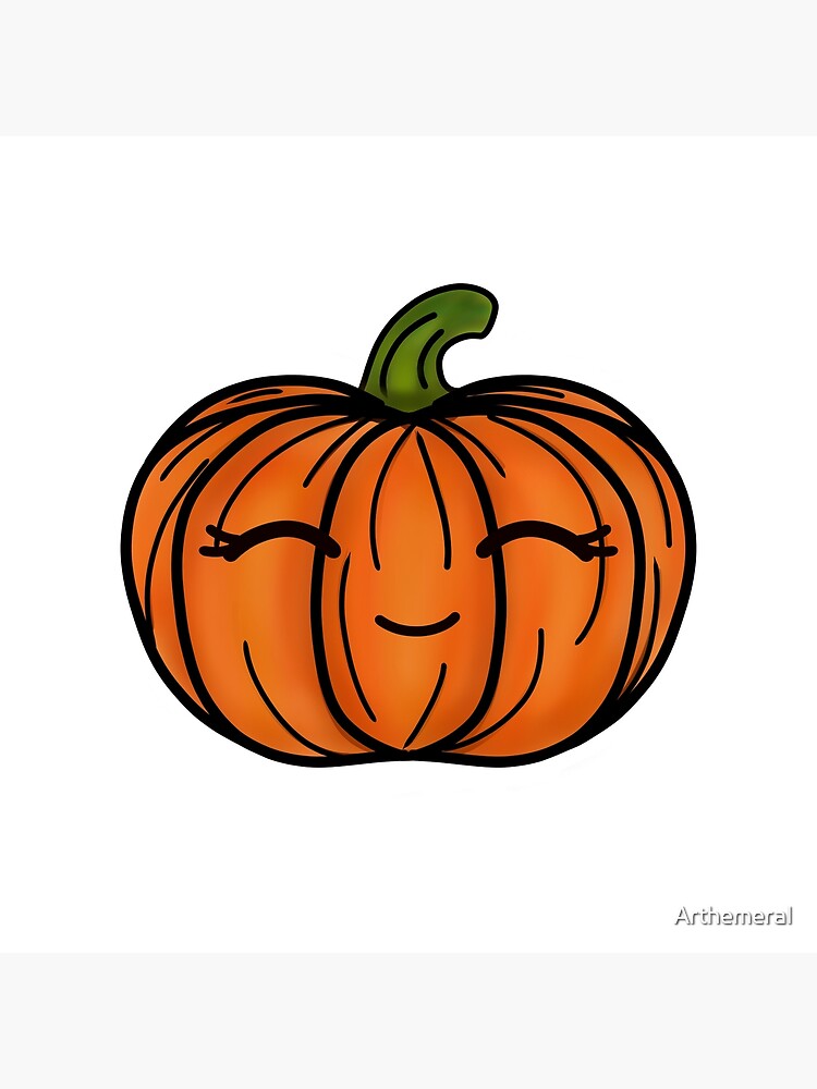 Copy of Cute Halloween Pumpkin Drawing 4- White Background