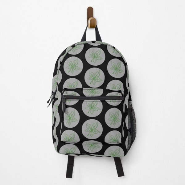 Item preview, Green Buckeye Leaf Print with Gray Circle Backgound designed and sold by LilWildflowers.