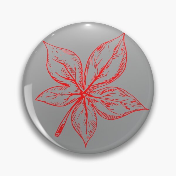 Item preview, Red Buckeye Leaf Print with Gray Circle Background designed and sold by LilWildflowers.