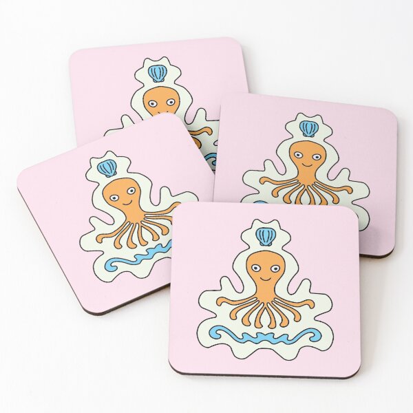 Item preview, Cute Cartoon Octopus with shell, sea creature - Orange and Blue designed and sold by Twist Design.