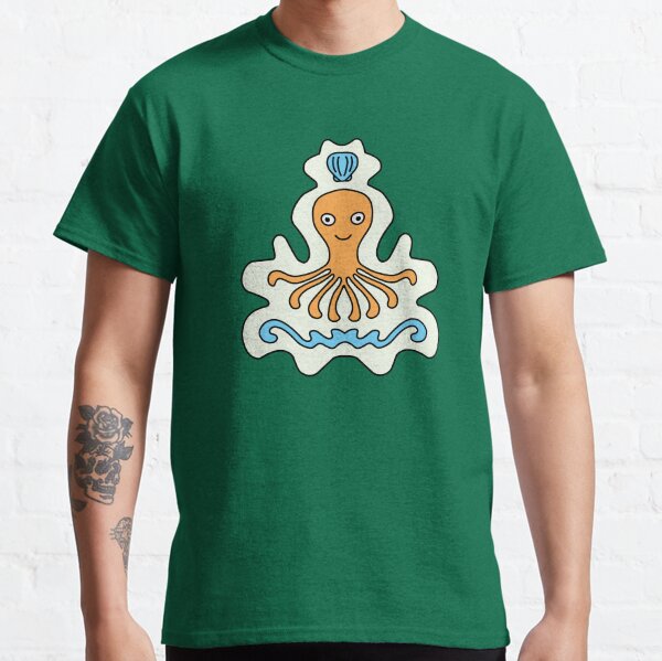 Cute Cartoon Octopus with shell, sea creature - Orange and Blue Classic T-Shirt