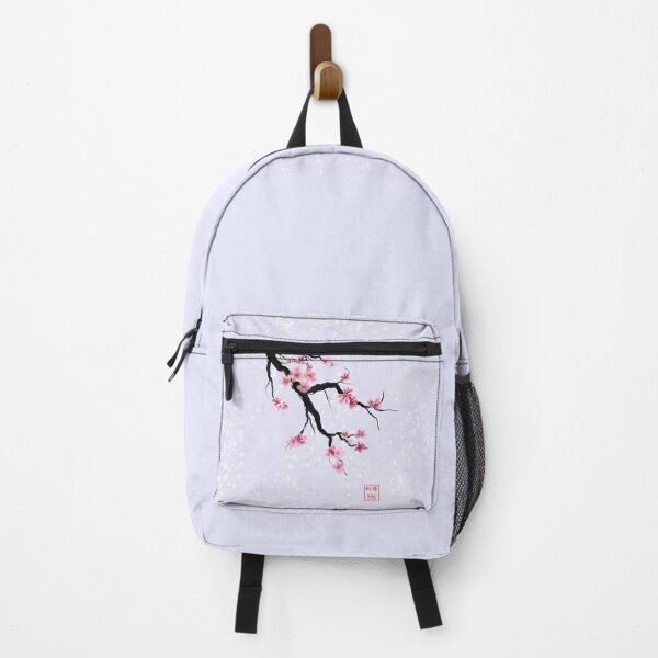 Item preview, Pretty sumi-e sakura cherry blossoms on a purple background designed and sold by CuisineCat.