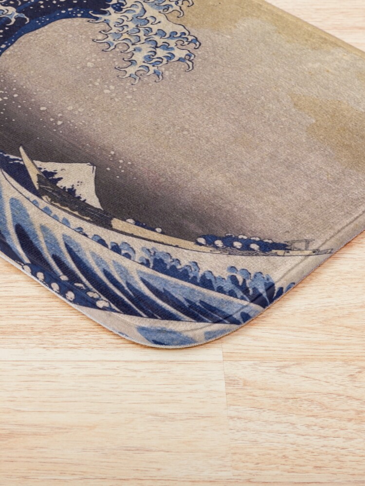 Alternate view of The Great Wave off Kanagawa by Katsushika Hokusai (c 1830-1833) Bath Mat