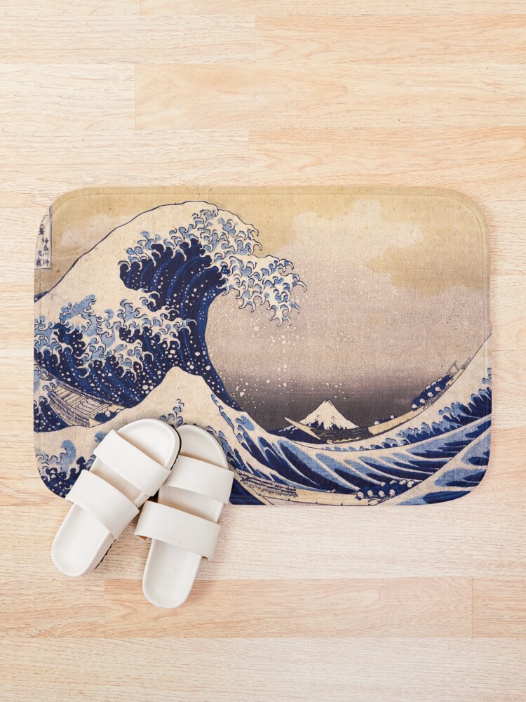Alternate view of The Great Wave off Kanagawa by Katsushika Hokusai (c 1830-1833) Bath Mat