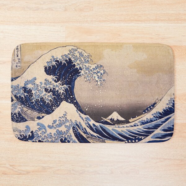 The Great Wave off Kanagawa by Katsushika Hokusai (c 1830-1833) Bath Mat