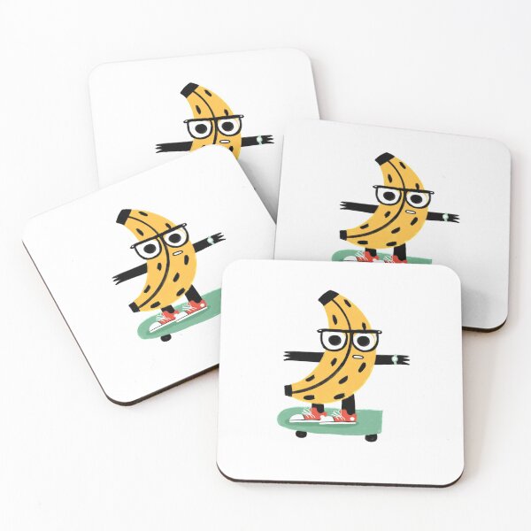 Item preview, funny food banana skateboarding wearing glasses sticker designed and sold by AnujShah7.