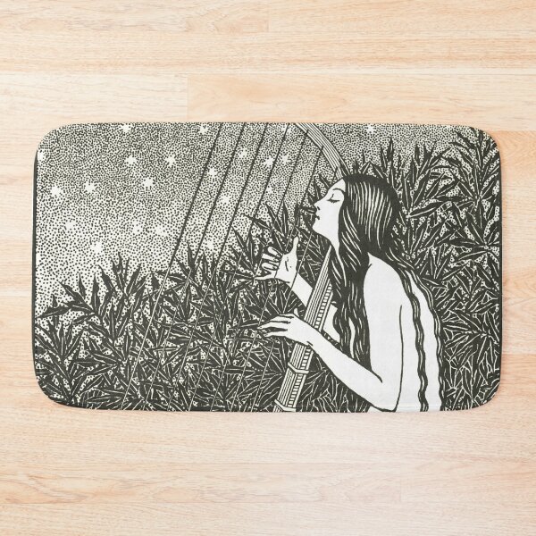 Item preview, Moon Song - Vintage Etching Maiden Harpist designed and sold by elevens.
