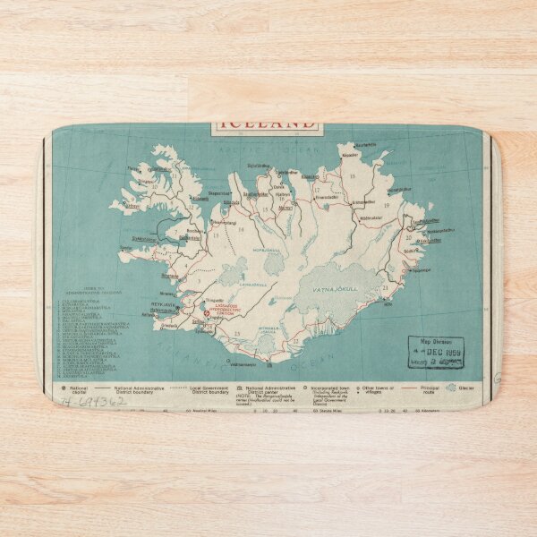 Item preview, Map of Iceland (circa 1958) designed and sold by allhistory.