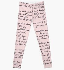 Pride and Prejudice, Darcy (black) Quote Leggings