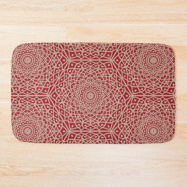 Item preview, Ecru Lace Mandala on Red-Boho Mandala designed and sold by Annette Chabidon Studio.
