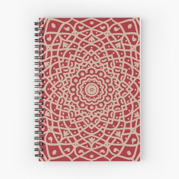 Item preview, Ecru Lace Mandala on Red-Boho Mandala designed and sold by Annette Chabidon Studio.