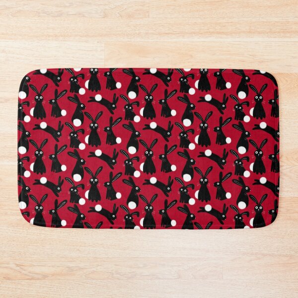 Item preview, Black Bunnies on Red designed and sold by Stephanie McRae.