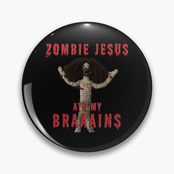 Item preview, Zombie Jesus Ate My Braaains! | Zombie Halloween Jesus Creepy Easter Zombies Eat Brains Halloween Horror Holiday Agnostic Atheist Secular Humor Idea TM11 designed and sold by triciakitty.