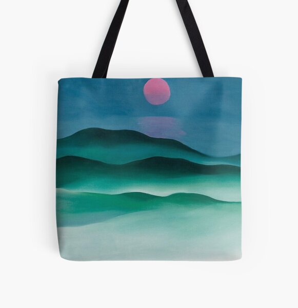 Pink Moon over Water (1924) by Georgia O'Keeffe All Over Print Tote Bag