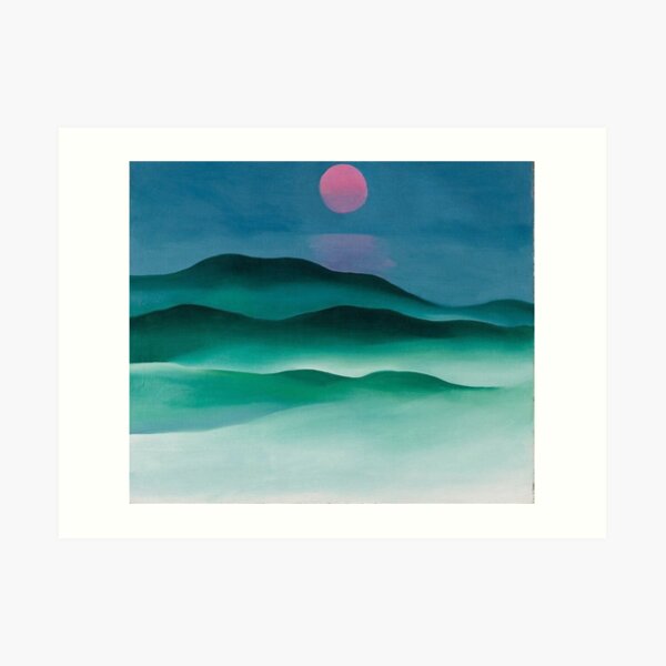 Pink Moon over Water (1924) by Georgia O'Keeffe Art Print