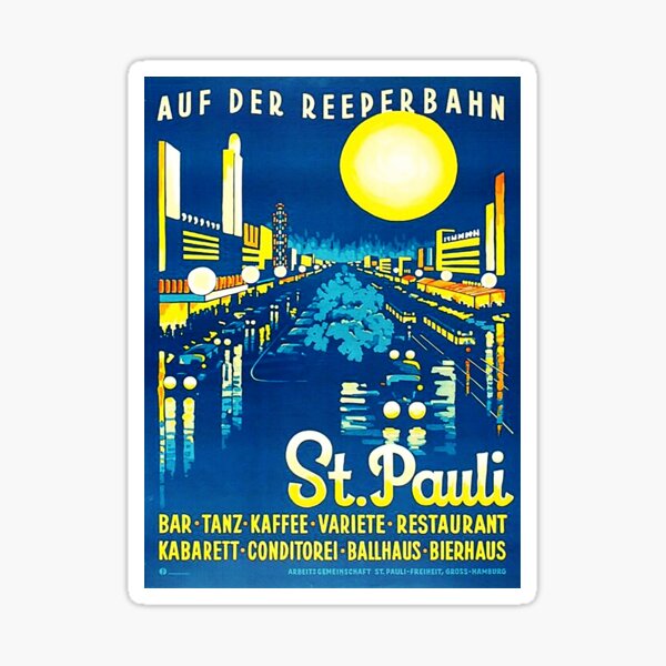 Hamburg, St. Pauli Reeperbahn Werbung Sticker