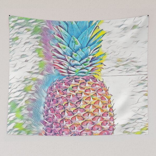 Item preview, Tropical Pineapple Illustration - Vibrant Pineapple Decor designed and sold by Galathi Designs.