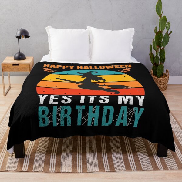 Item preview, Happy Halloween Yes Its My Birthday : Funny Halloween Birthday Gift Ideas / Halloween Gift Idea for Birthday/ witch Halloween Gift Vintage Style Idea Design designed and sold by Chamssou.